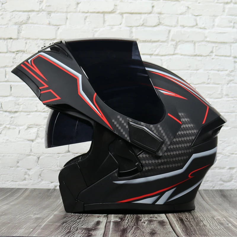 Модульный мото rcycle шлем флип анфас гоночный шлем cascos para мото двойной объектив может быть оснащен Bluetooth capacete DOT - Цвет: 5