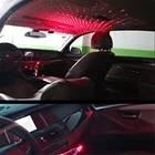 Проектор звездный на крышу автомобиля, светодиодный проектор звездного лазера, атмосфера, USB, Автомобильное украшение, ночной декор, красные галактические огни