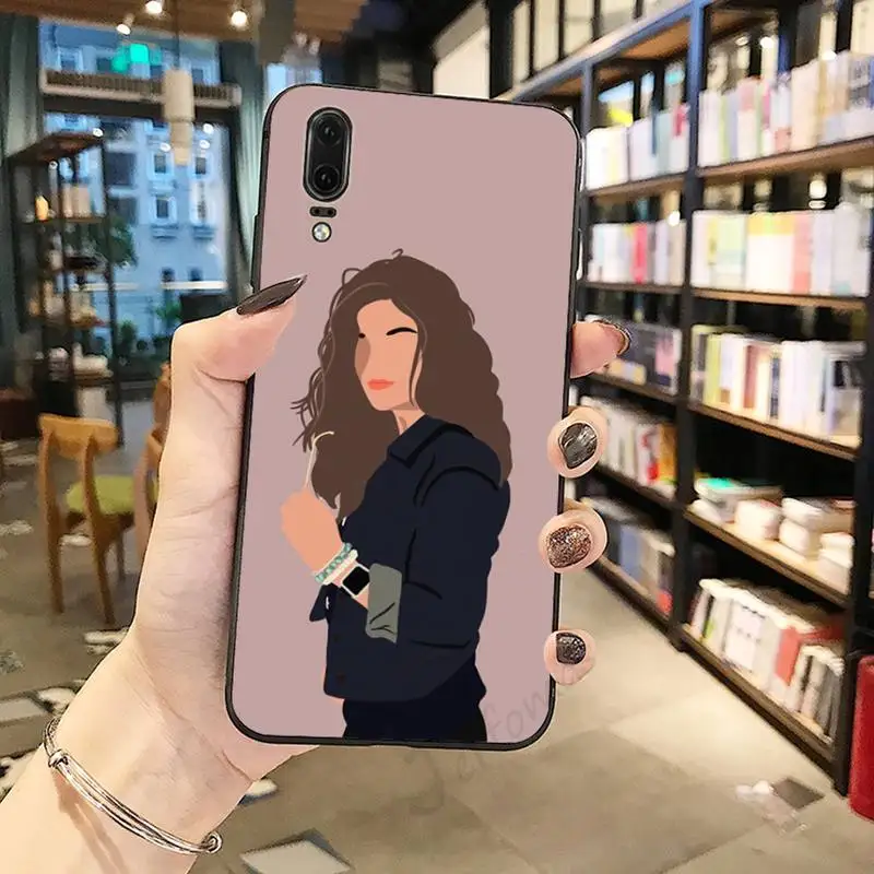 

Female coffee painting fashion girl Phone Case For Huawei honor Mate P 10 20 30 40 i 9 8 pro x Lite smart 2019 nova 5t