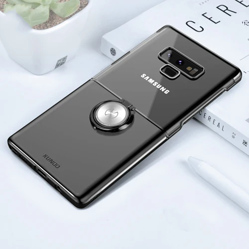 Для samsung Galaxy Note 9 Note 8 чехол Xundd с кольцом на палец, Жесткая крышка из поликарбоната для Galaxy Note 9, чехол с кольцом-держателем - Цвет: black