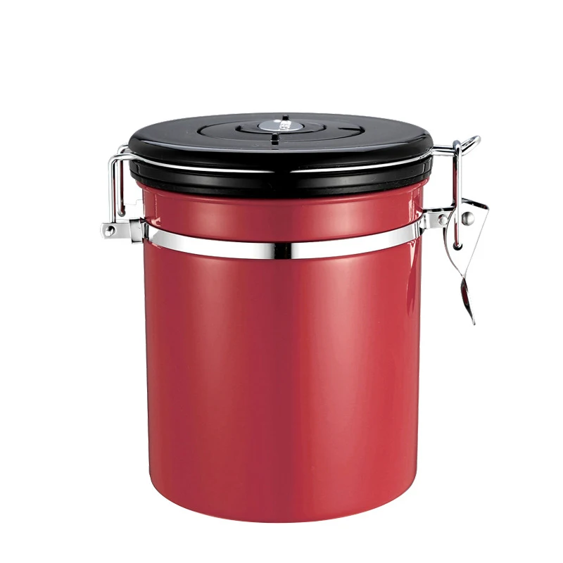 

Stainless Steel Coffee Storage Container Waterproof Moisture-proof Keep Fresh Storage Tank With Scoop For Coffee Beans Tea