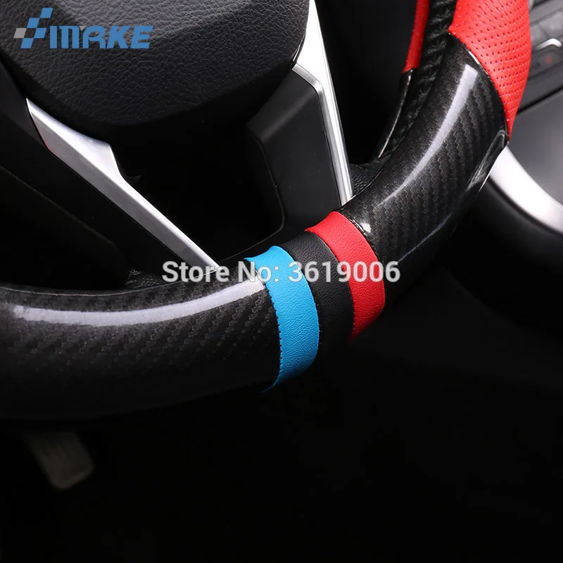 

For 38cm Carbon Fiber Leather Steering wheel Sport Racing Steering Wheel Cover Car-styling