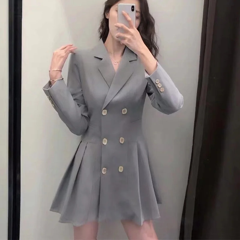 Элегантные двубортные Женские блейзеры BGTEEVE весенние женские Костюмные куртки с