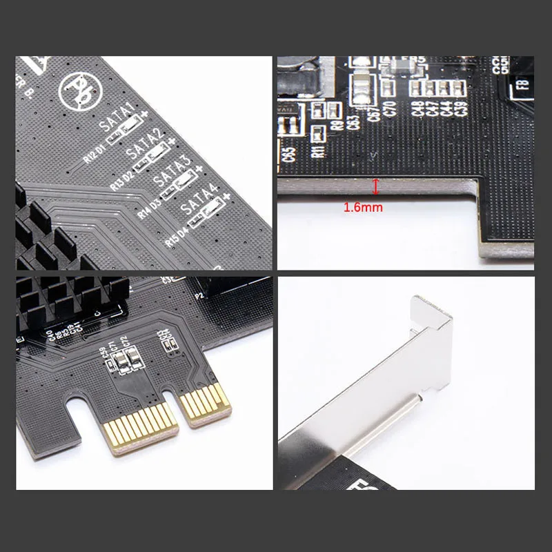 Расширительная карта Pci E 4 портовая расширения Sata 3 0 Raid 6G для порта s адаптер