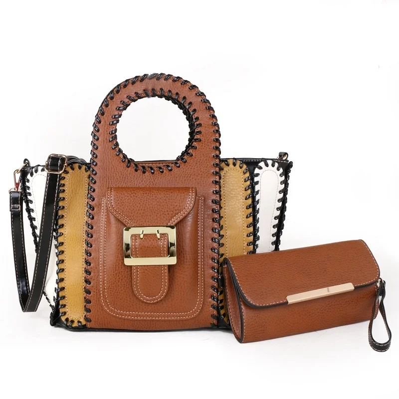 

Bag 2021 fashion splicing large capacity briefcase portable one shoulder slant span bag