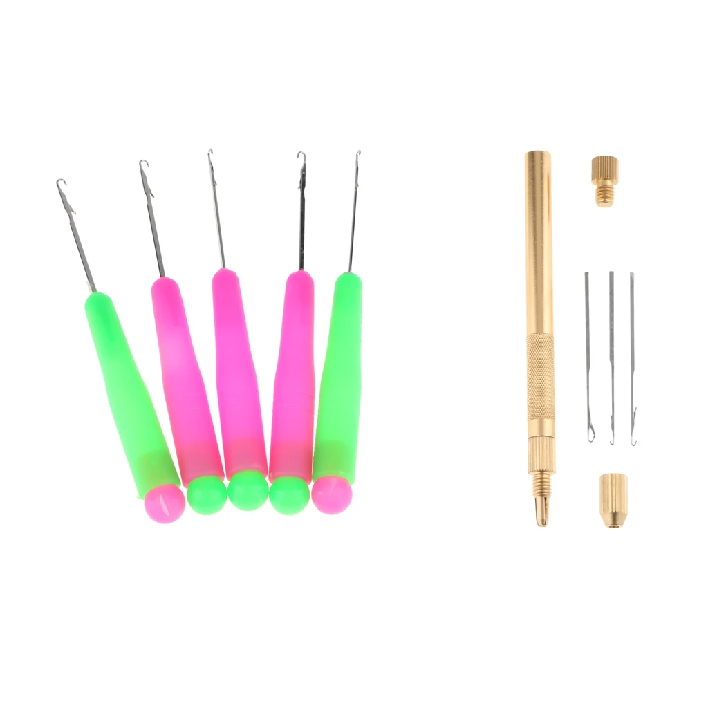 

6 Lot Sturdy Aluminum Dreadlocks Weaving Braiding Latch Hooks For Beads