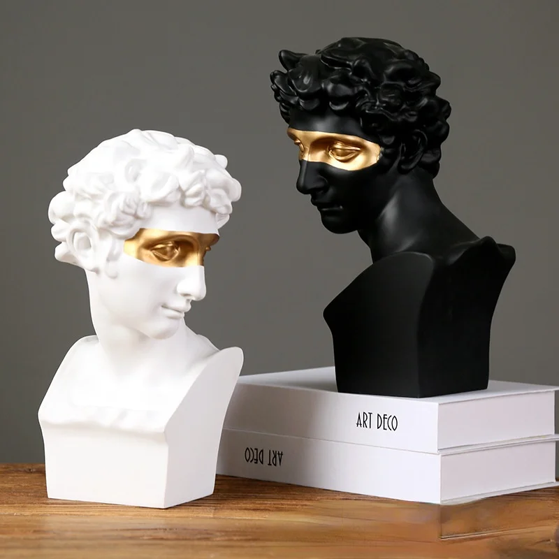 

Northern Europe Resin Vase Home Decoration Flower Pot Pen Holder Makeup Brush Holder Storage Box European Head Sculpture Model