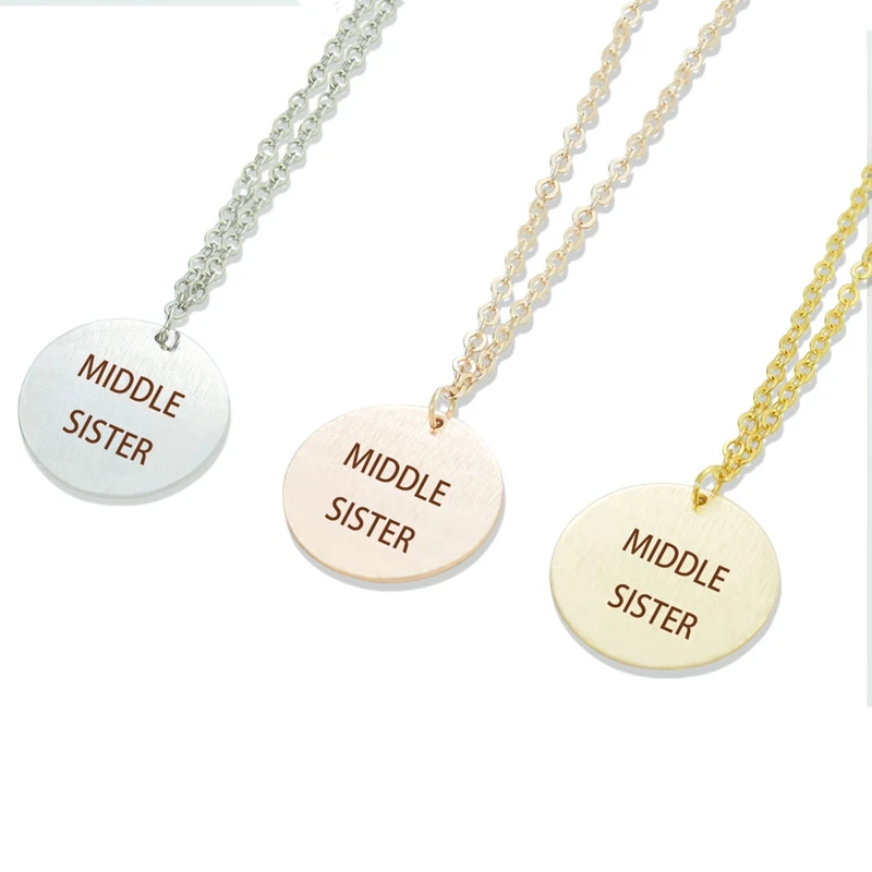 Ожерелье сестры семейная бижутерия большая сестра маленькая средняя