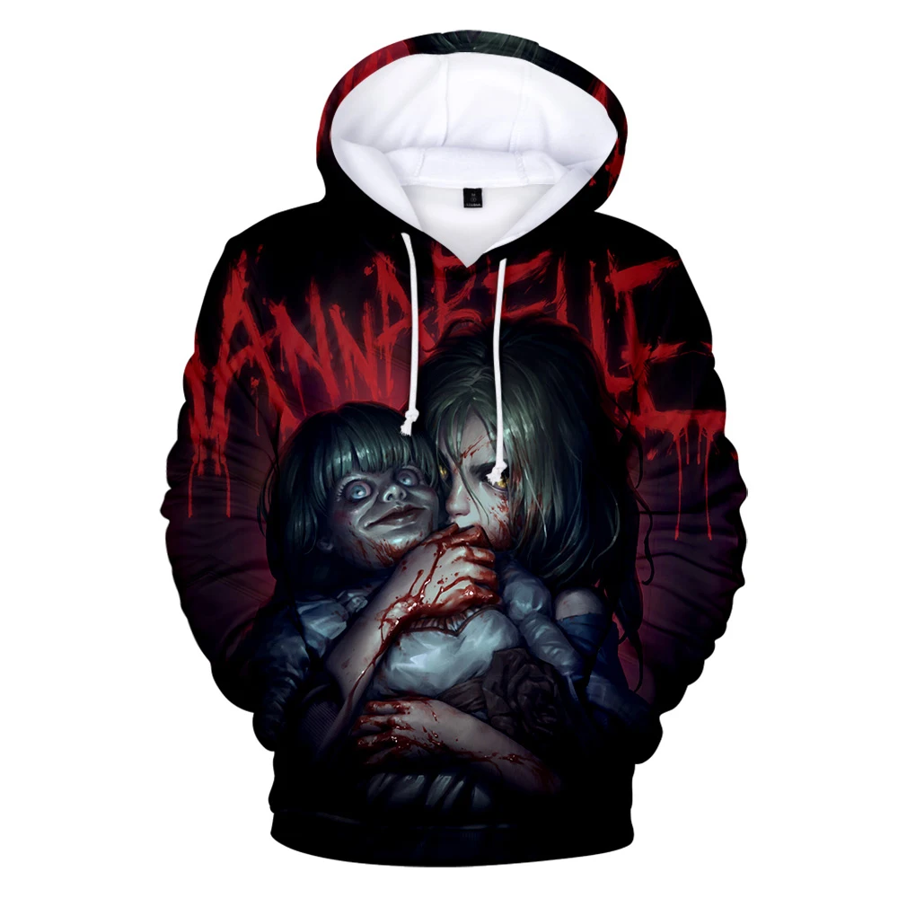 

Annabelle 3D Hoodie Women's Men's Hooded Sweatshirt Pullover 3D Printing Horror Harajuku Movie Annabelle Fashion Casual Hoodie