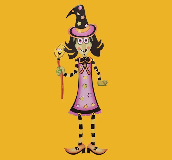 Witch Halloween Warning Tape Signs Halloween Props Window Prop Party Danger Warning line 580x8.5cm Halloween Decoration Witch Balloons - Цвет: Witch