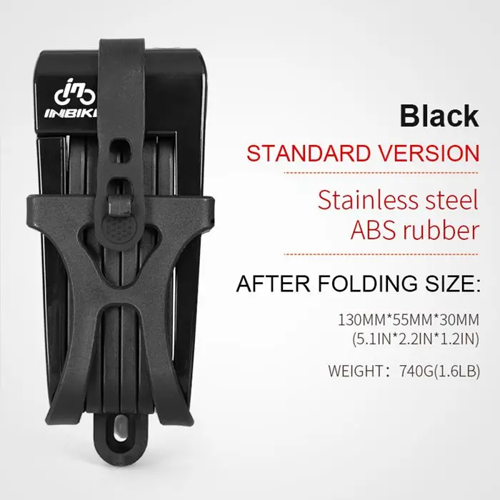 Standard Black Складной велосипедный замок Анти-сдвиг 12 тонн гидравлический резак Противоугонный мотоциклетный замок candado Электрический велосипед часть цепи Замок - Цвет: Standard Black