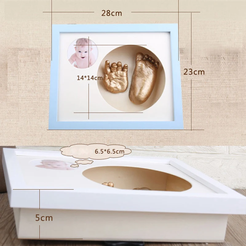 3D DIY новорожденный ручная форма нога фоторамка ребенок штукатурка литье комплект