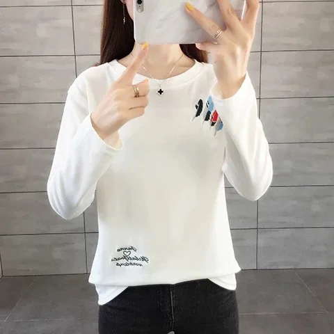 

2020 Tops T-shirts Cotton Female Fashion Womens navy blue Garment