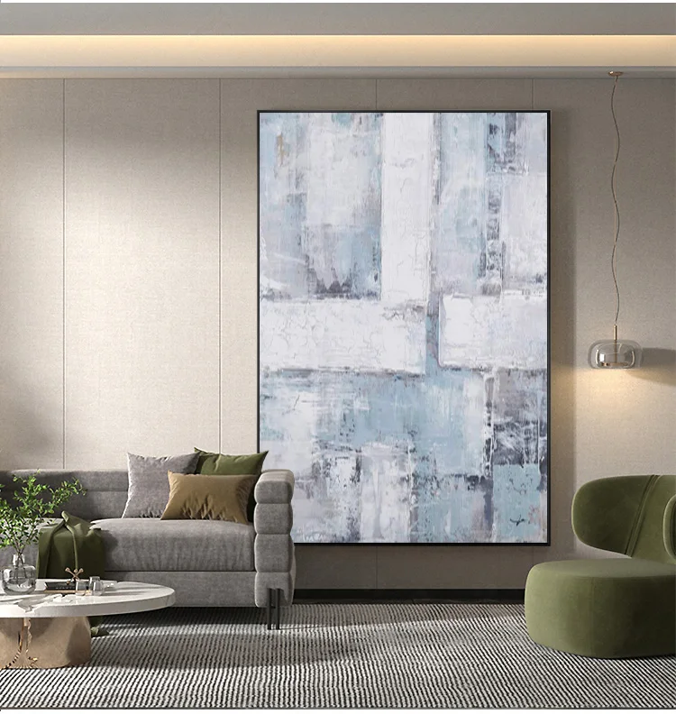 

Hand-painted Gray Oil Painting Canvas Frameless Abstract Living Room Aisle Corridor Hanging Paintings