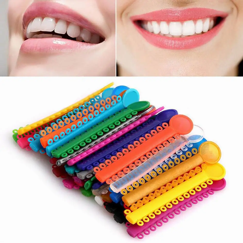 

40Pcs Color Dental Ligature Ties Orthodontics Elastic Multi Color Rubber Bands For Health Teeth Tools 1Pack /66g