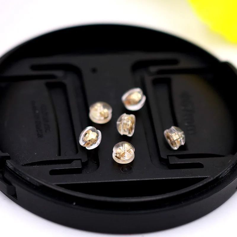 

10pcs/lot Rubber Earring Back Metal Silicone Round Ear Plug Blocked Caps Earrings Back Stoppers For DIY Jewelry Findings Making