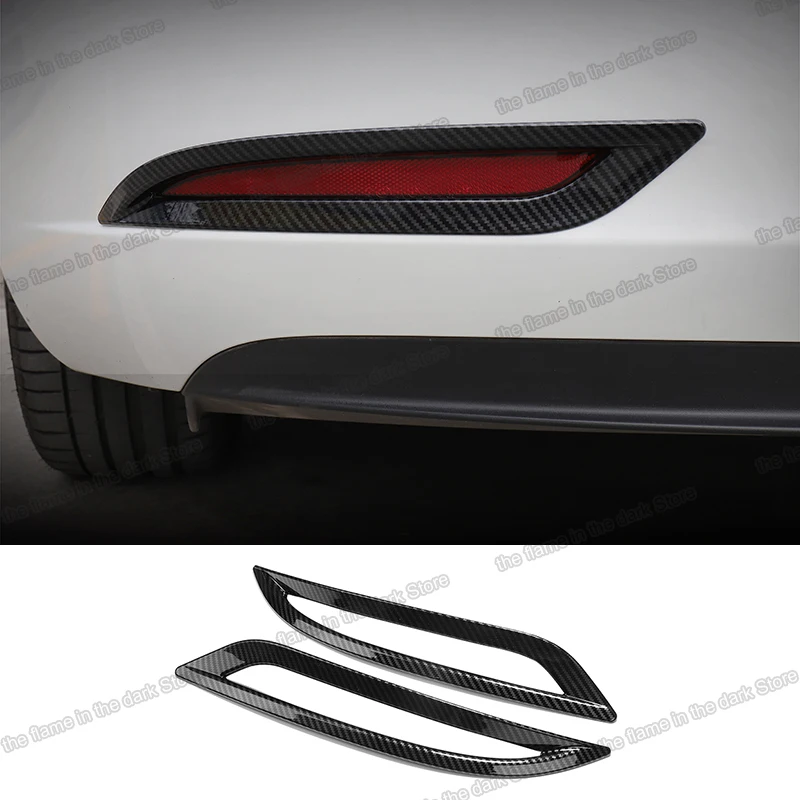 

carbon Fiber abs for Tesla Model 3 Car Rear Lamp Frame Foglight Trim Decoration Accessories Auto 2018 2019 2020 2021 2022