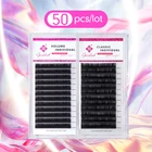 Genielash Индивидуальные ресницы для наращивания, высокое качество, российские объемные ресницы для профессионального использования в салонах, 50 шт.лот