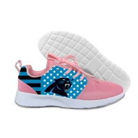new men summer comfortable running shoes print panthers logo breathable mesh flats trainers sneakers for carolina football fans