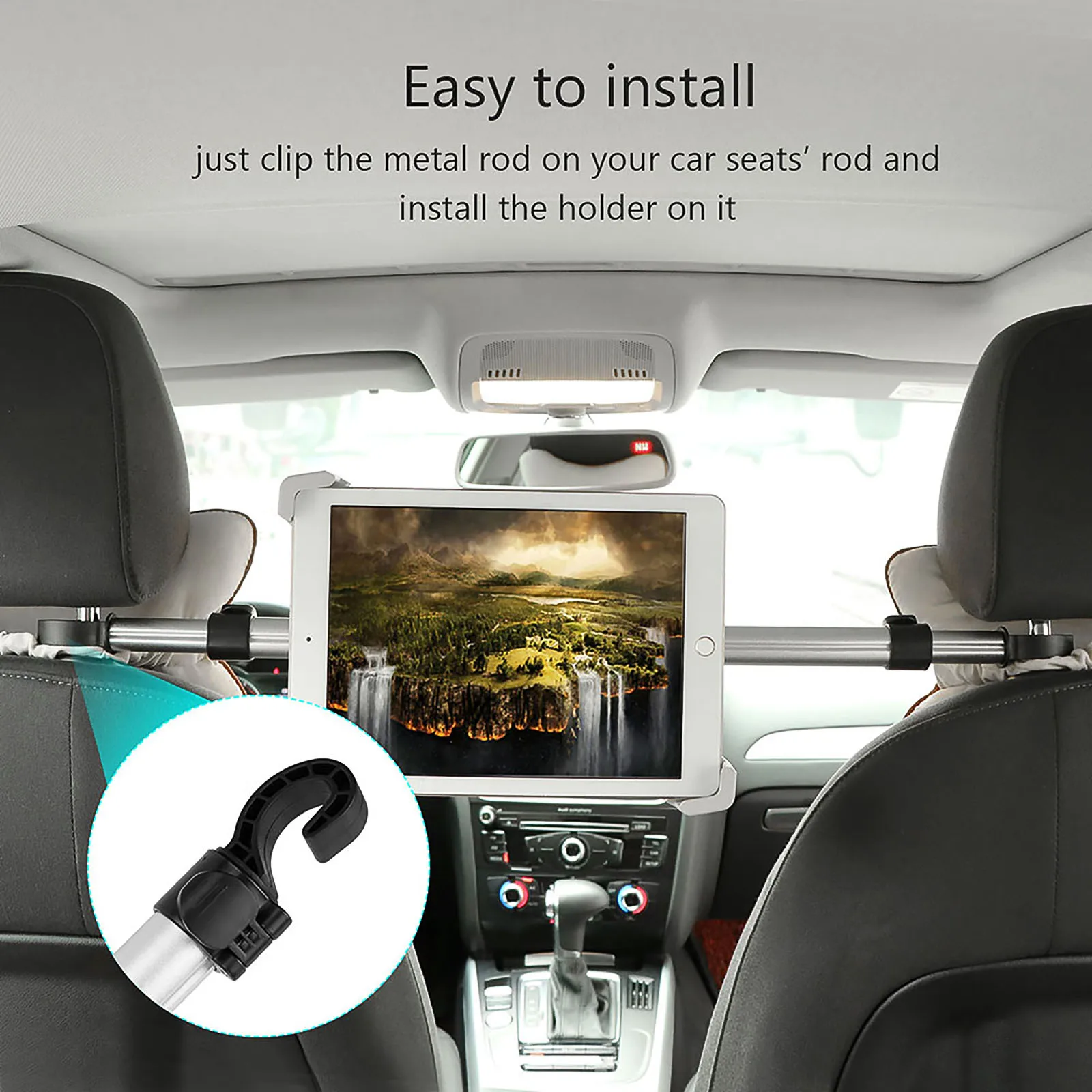 

Universal Car Tablet Holder Aluminum Alloy Car Back Seat Mount Stand Holder Mobile Phone Holder For 7 - 11 Inch Tablet