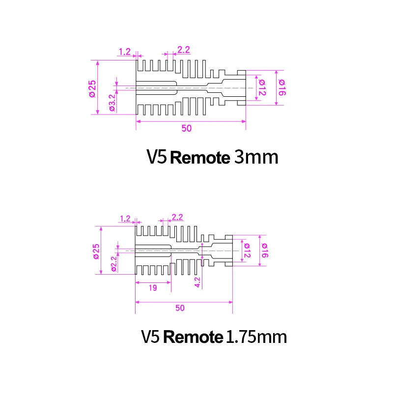 Экструдер KINGROON E3D V5 V6 радиатор с дистанционным управлением короткая труба 1 75 мм 3