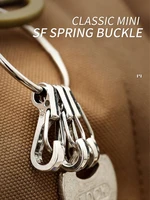 metal stainless steel carabiner clips mini spring key chain snap hook keychain clasps retractable waist belt clip anti lost buck