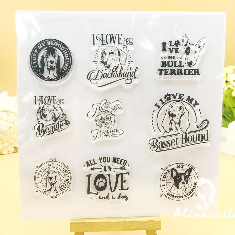 Прозрачные штампы собаки кошки буквы альбом для скрапбукинга бумажный резиновый