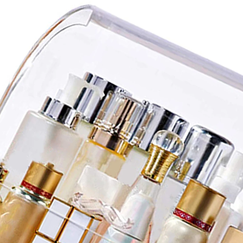 

Cosmetic Organizers,Acrylic Organizer, Anti-Dust Makeup Organizer Box with 3 Layers and Closable Lid, Large Capacity