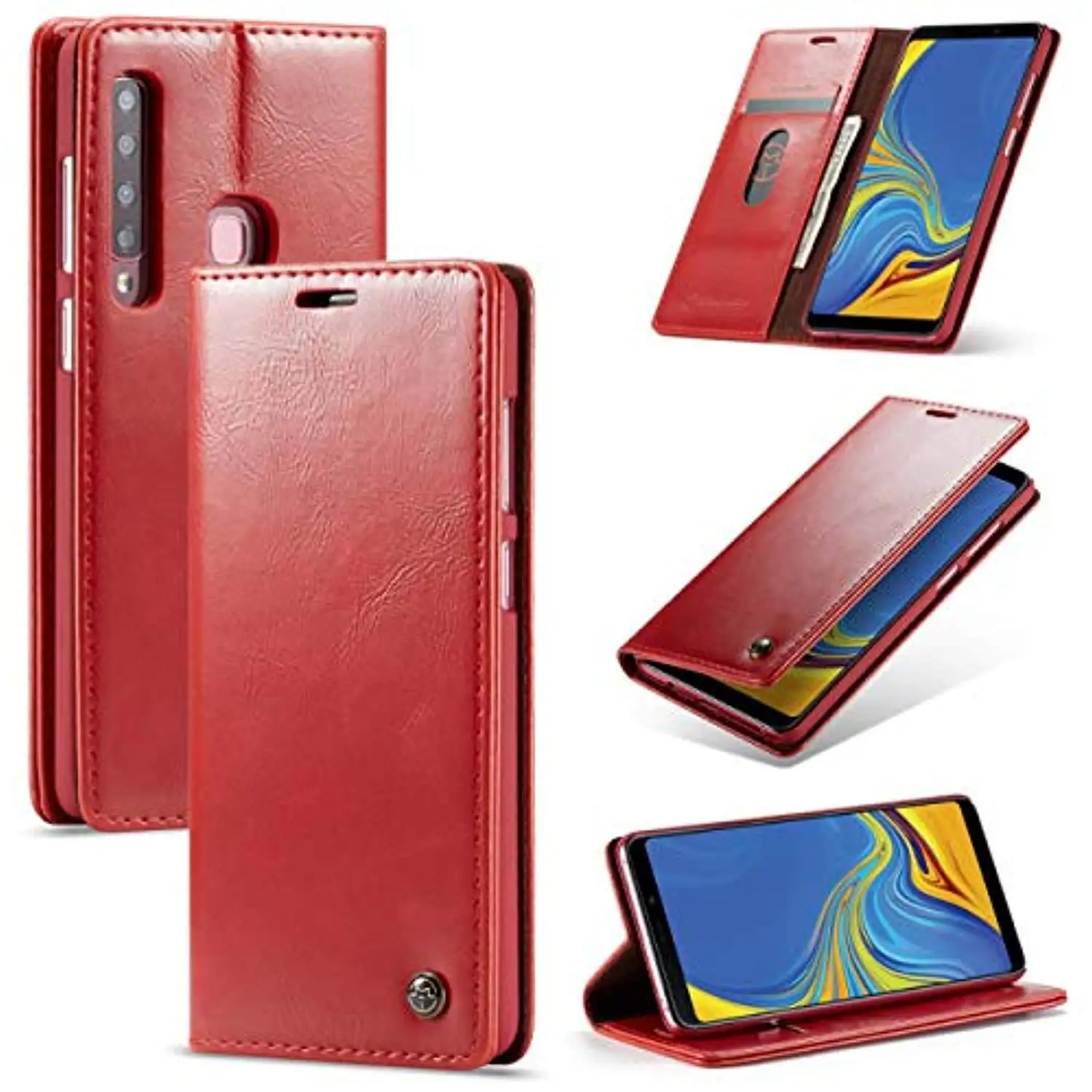 Магнитный искусственная кожа Crazy Horse Чехол-кошелек для Samsung Galaxy A7 A6 A8 Plus