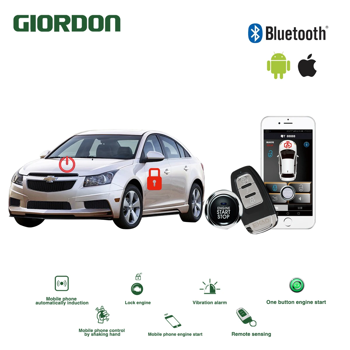 Универсальный БЕСКЛЮЧЕВОЙ вход PKE комфортная система ios Android APP телефон