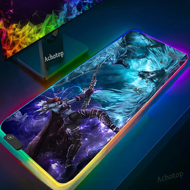 

Domineering RGB Mouse Pad XXL Gamers Mesa Gamer Decoration Computer Gaming Backlight Mat Gloway WOW for World of Warcraft LED