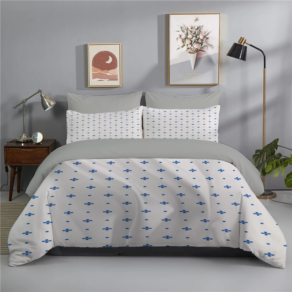 

ZEIMON Shiny Stars Spots Pattern 3D Bedding Set Twin Queen King Size Boho White Comforter/Duvet Cover Pillowcase Home Textiles