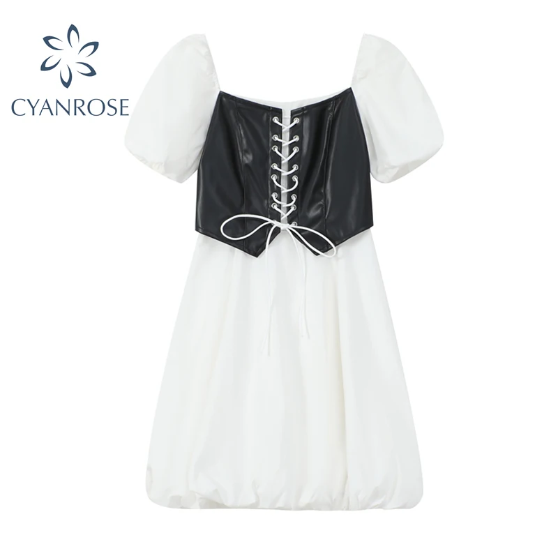 Женский винтажный комплект из двух предметов элегантный искусственной кожи с