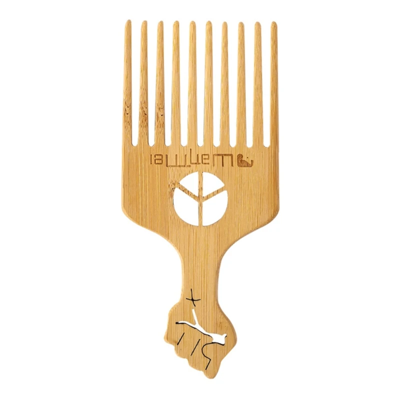 

Антистатическая натуральная бамбуковая расческа для волос, массажная расческа для кожи головы с длинными зубьями, афро Расческа для подтяж...