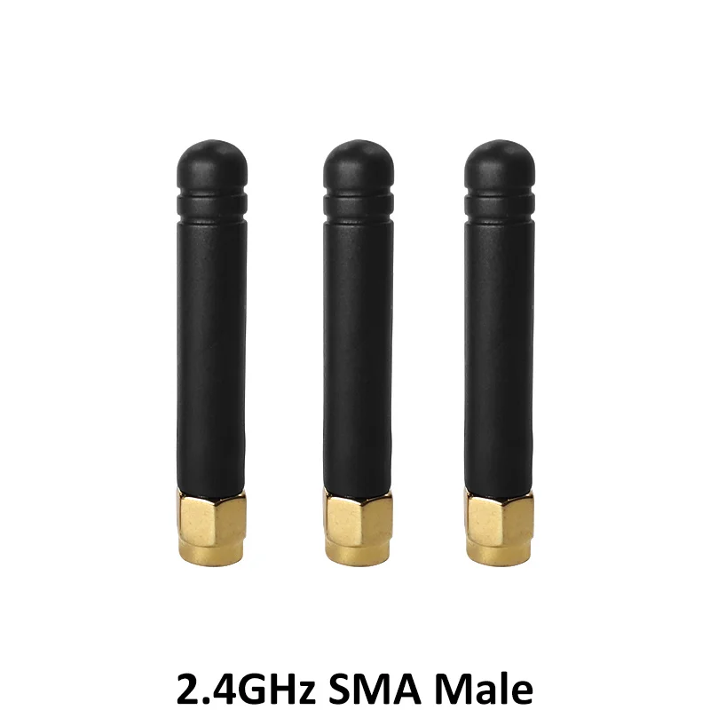 Grandwisdom 5pcs 2.4G antenna 3dbi sma male wlan wifi 2.4ghz antene pbx iot module router signal receiver antena high gain