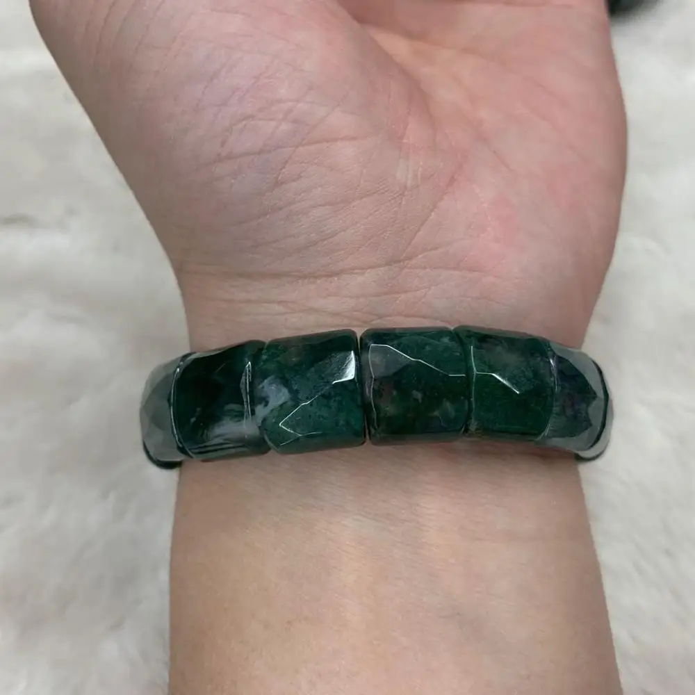 Бусы из натурального Моха Агата Браслет Из Камня камня DIY ювелирные изделия