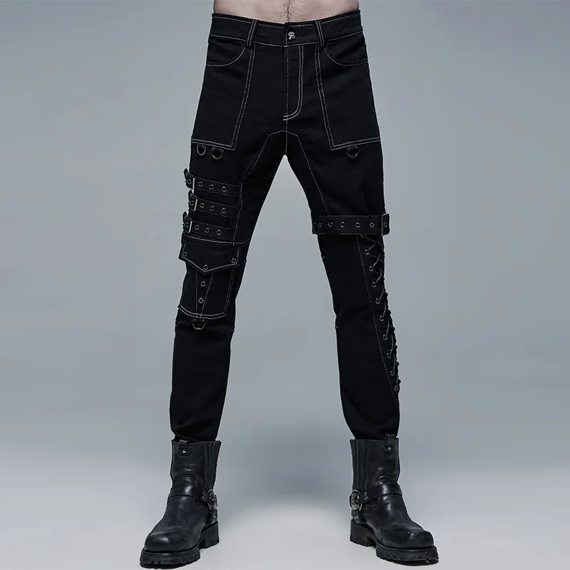 

Эластичные мужские прямые брюки wk469 в стиле панк-рейва, готика, рок