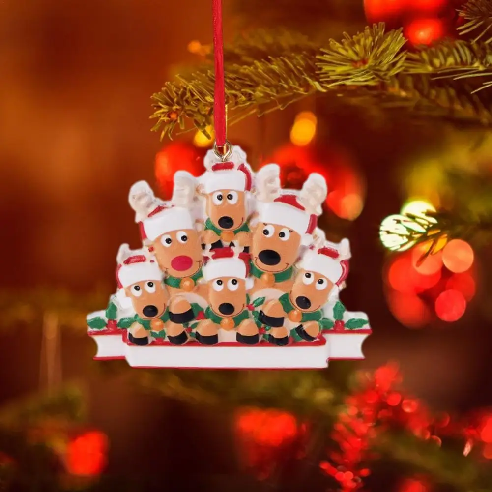 

Подвеска на рождественскую елку, персонализированный олень, семейное имя и благословение, подвесное украшение на рождественскую елку, Снег...