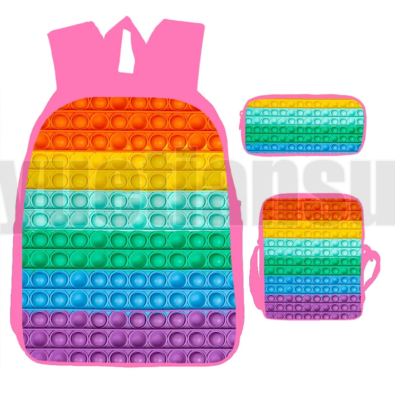 Новый Радужный Рюкзак Mochila рюкзак ручка чехол мультяшный популярный с 3D рисунком