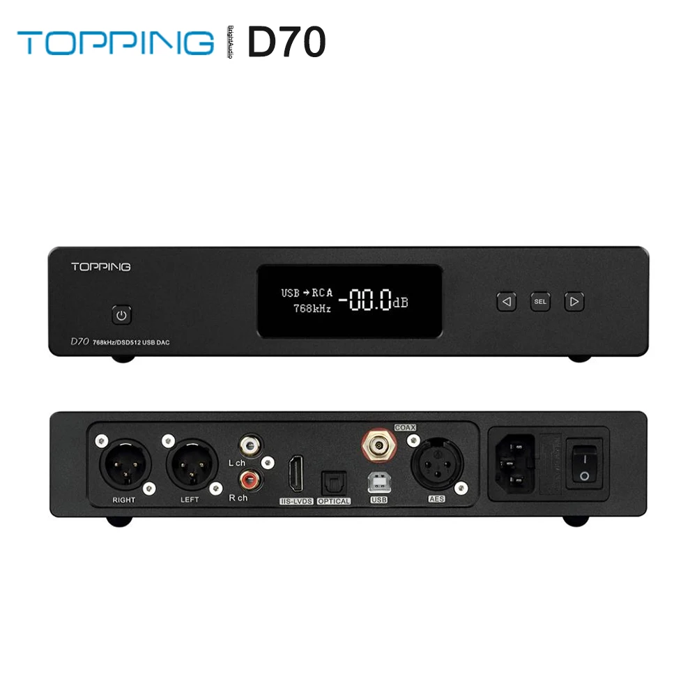 Декодирование звука TOPPING D70 D70BT dual AK4497 USB DAC HIFI DSD512 PCM 32 бит/768 кГц
