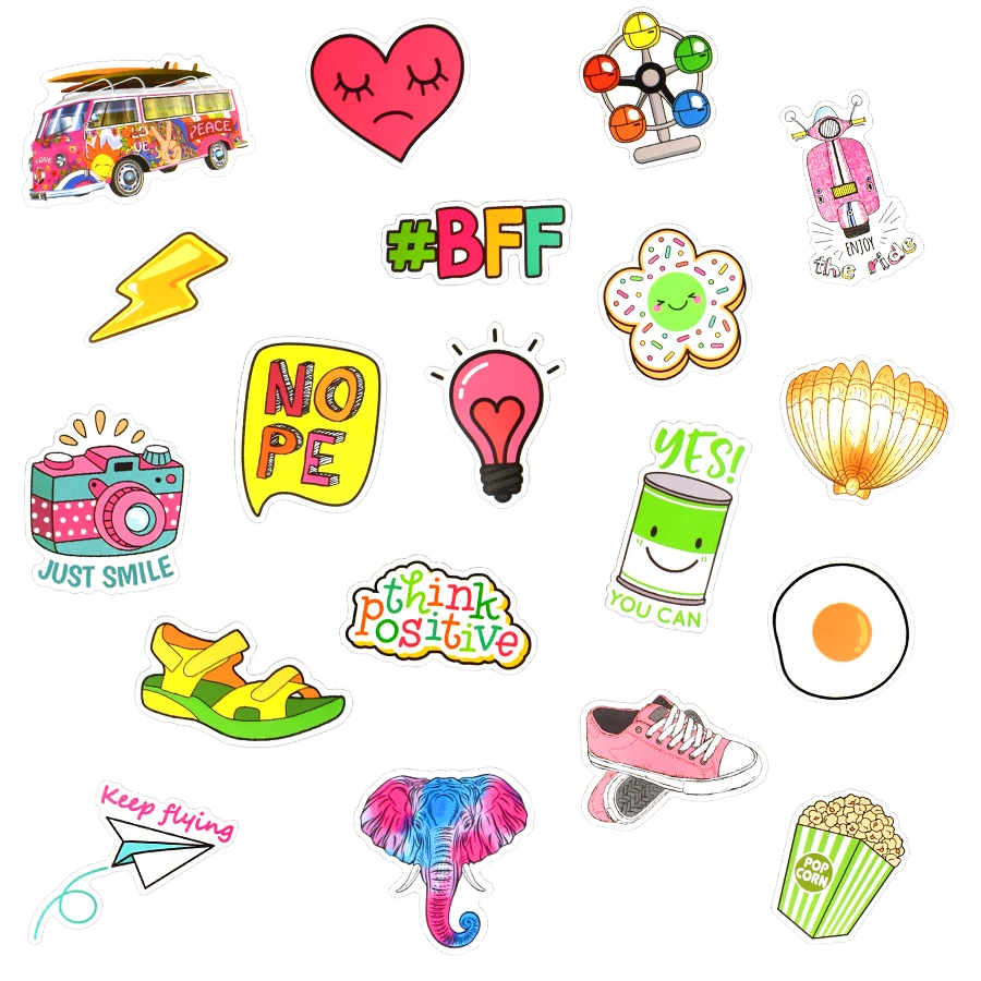 100 шт. водонепроницаемые наклейки для ноутбука чемодана гитары холодильника -