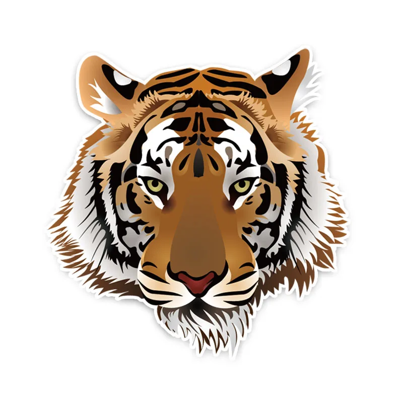 Hot Sell Personality Tiger Head Car Sticker Accessories Vinyl PVC 14cm*14cm Motorcycle Waterproof Reflective Car Window  Decal
