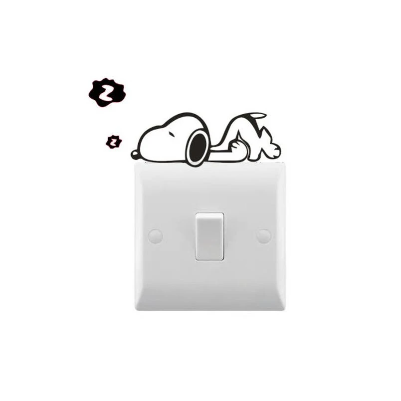 Новинка собака Спящая небольшой выключатель освещения Наклейка Виниловая