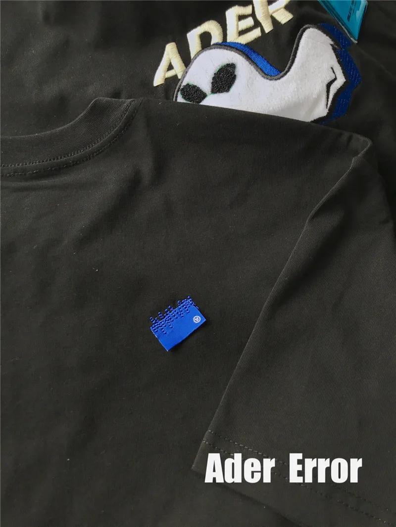 

2021ss ADER ERROR Ghost T-shirt Men Women 1:1 High Quality Embroidery Logo Adererror Tee Tops Short Sleeve