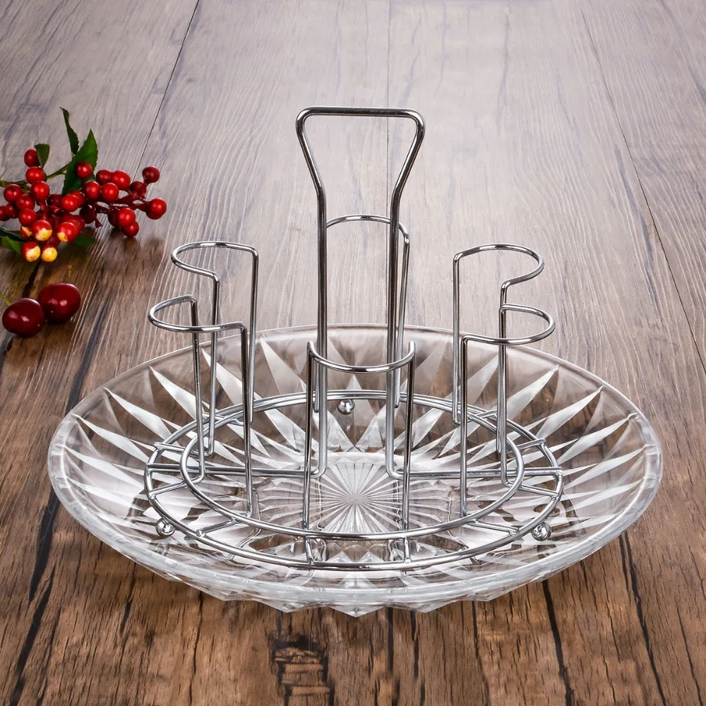 

Stainless steel square cup holder with tray Bottle Drying Rack Antibiotic Drainer Dryer Shelf water glass mug