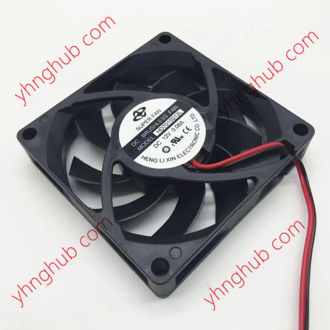 Супер вентилятор HD7015S12L DC 12 В 0.08A 70x70x15 мм 2-проводной серверный квадратный вентилятор