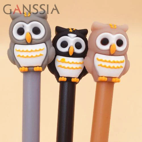 1 шт./лот кавайная гелевая ручка с силиконовой головкой в виде совы инструмент для