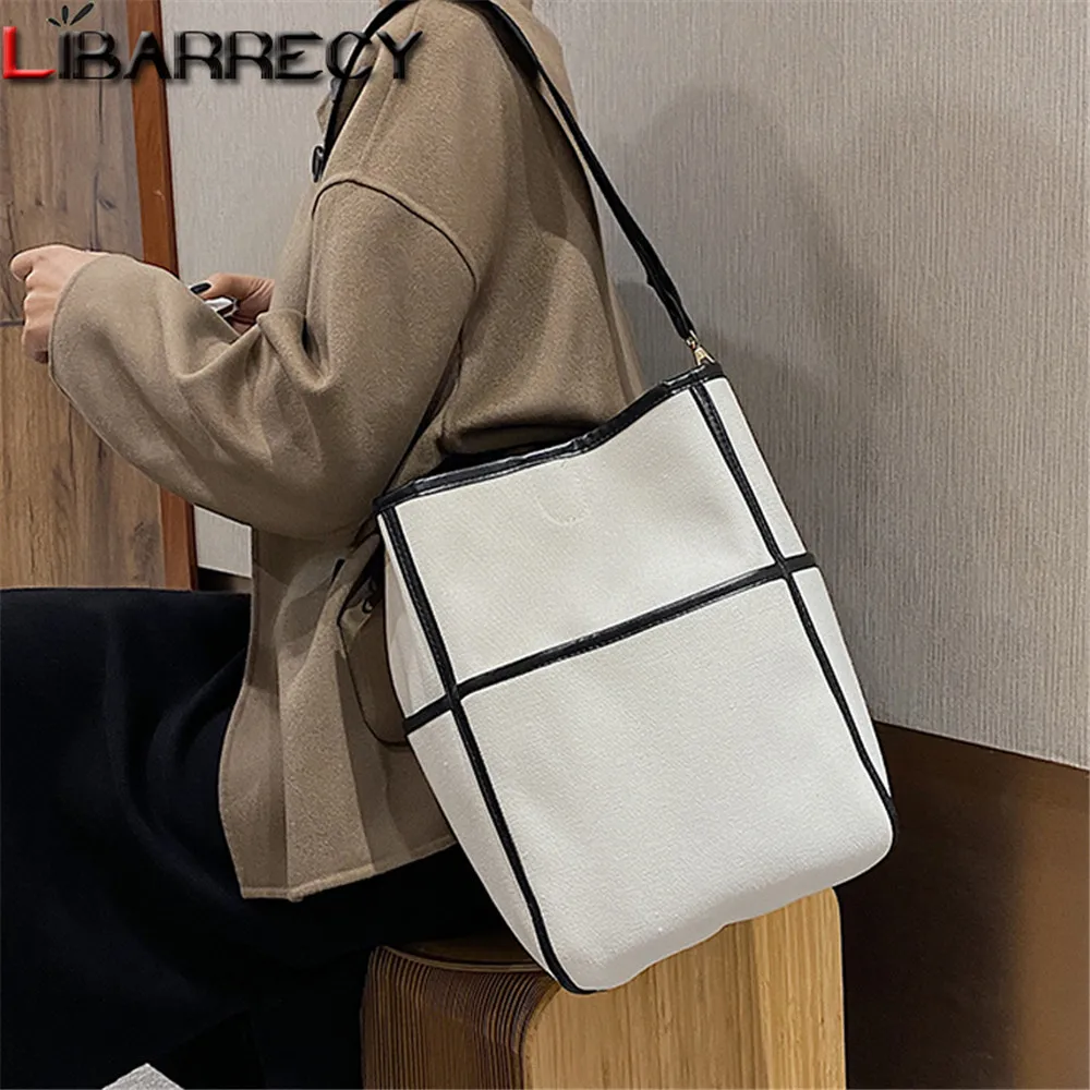 

2021 New Panelled Designer Women's Composite Bag High-quality Canvas Fashion Ladies One-shoulder Messenger Bags Bolsos De Mujer