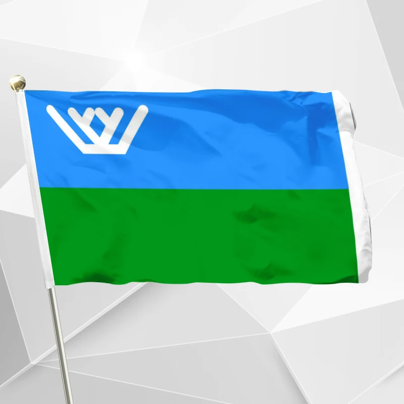 Флаг России Yugra 90x150 см 3x5 футов 120 г 100D полиэстер двойная строчка Высокое качество