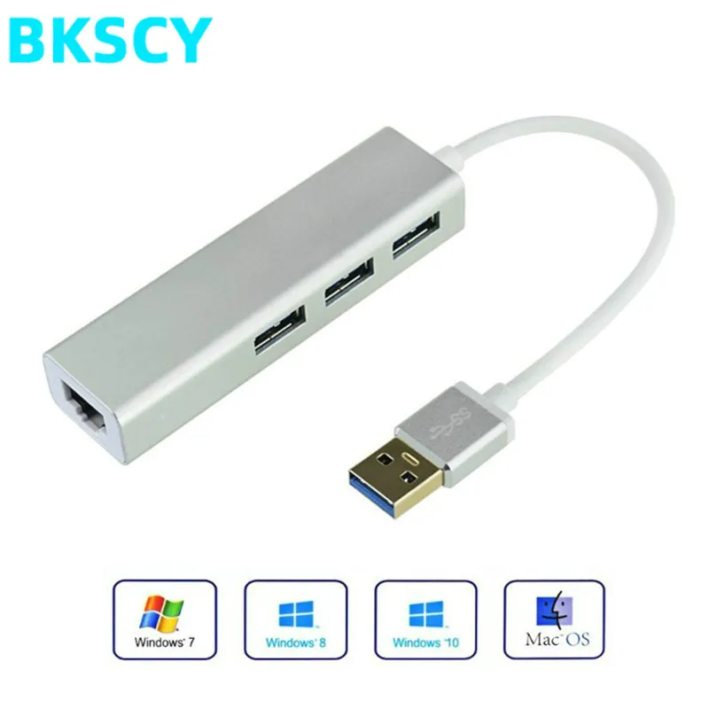 Bkscy USB 3 0 концентратор Ethernet адаптер с портами к Rj45 1000 Мбит/с сетевая карта Lan для
